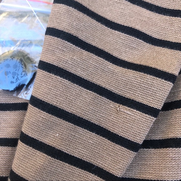 Cartonnier Blazer peplum stripe brown black new S - Picture 5 of 6